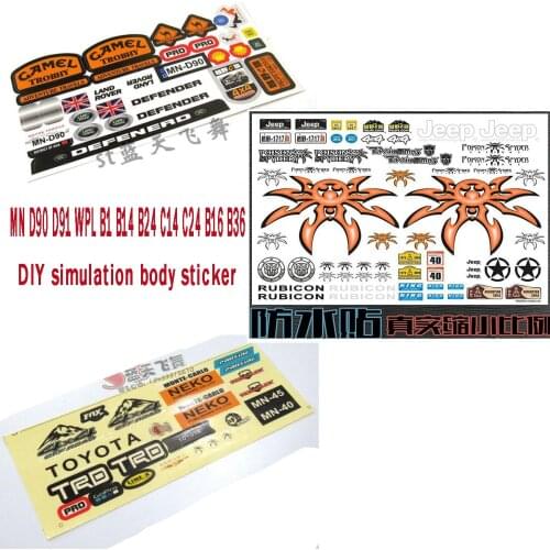 MN D90 D91 MN99S MN45 WPL B1 B14 B24 C14 C24 B16 B36 RC Car Spare Parts DIY Simulation Body sticker