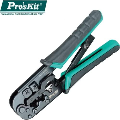 CP-376TR ProsKit Multifunctional 4P / 6P / 8P Network Ratchet Pressing Line Pliers Stripping Cutting And Crimping Maintenance