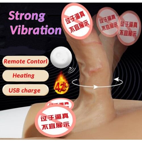 Heating Swinging Realistic Dildo Pants Strapon Dildo Machine Simulation Silicone Big Penis Pants Female Masturbation Sex Toy