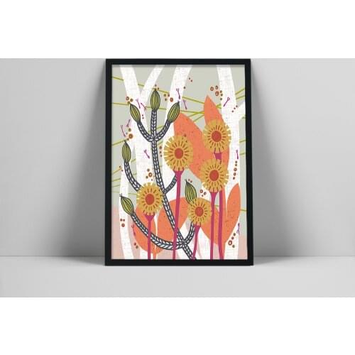Mid Century Wall Art, Scandinavian Art Print, Folk Art, Botanical Art Print, 60s Art, Modern Botanical, Kitchen Art