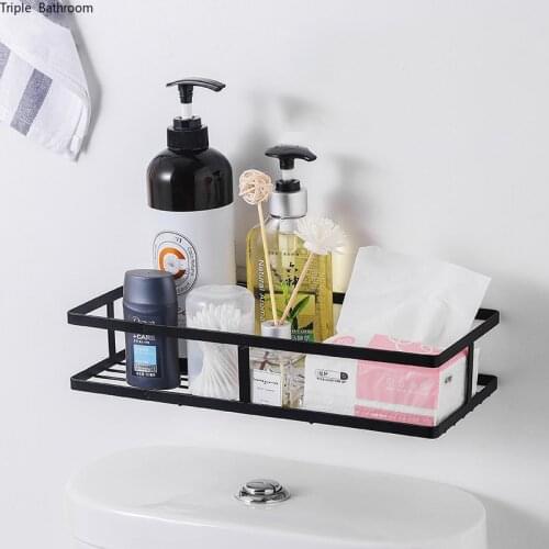 Stainless Steel Wall-mounted Paper Towel Holder Punch-free Bathroom Toilet Accessories Hanger Storage Rack Household Items