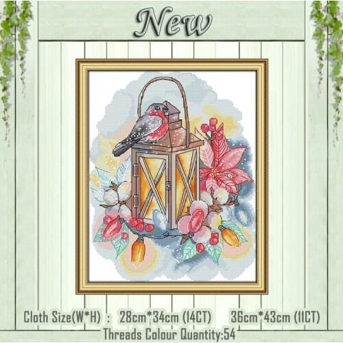Bird and lamp animal home decor painting counted printed on the canvas DMC 11CT 14CT kits Cross Stitch embroidery needlework Set