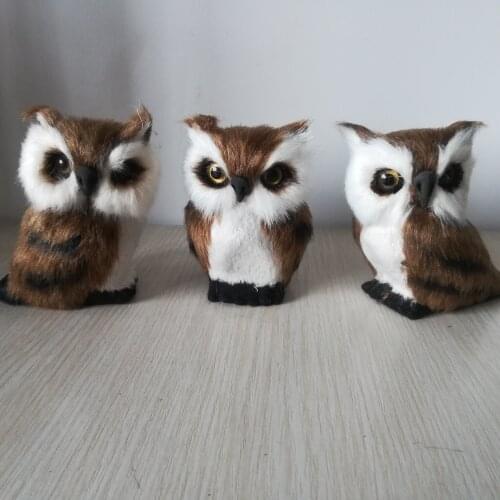 Lifelike toy owl about 9x8cm Handmade hard model,polyethylene&furs mini night owl toy,one lot/ 3pieces,decoration gift w0419