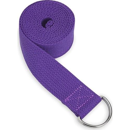 Yoga Strap 8ft Adjustable D-Ring Buckle Durable Polyester Cotton Exercise Straps for Stretching Yoga Pilates Dance Gym Workouts