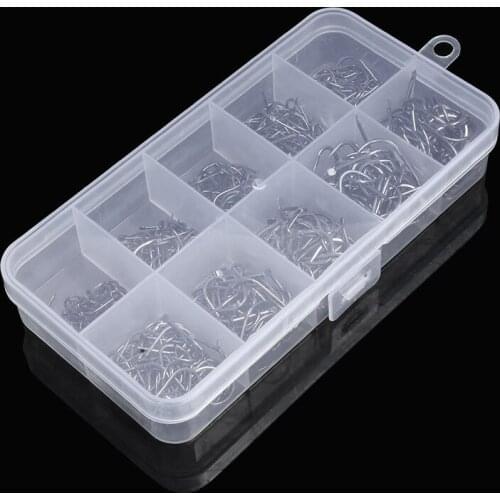 100/150/300pcs/Box High Carbon Steel Fishing hooks Mixed Size Barbed jig hook Carp Fishing Jig Head for Fly fishing Accessories