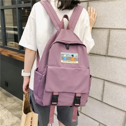 School Backpacks For Teen Girl Casual Bookbag Retro Cartoon Printing Nylon Waterproof Shoulder Bags Women Travel Backpack Hot