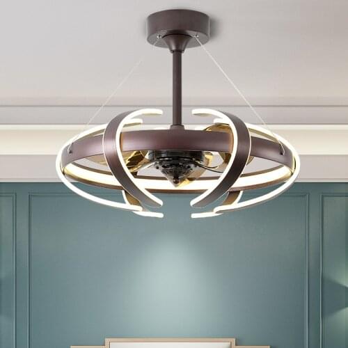 Modern Fashion Invisible Frequency Conversion Celling Fan Lights Restaurant with Remote Control Living Room Lighting 220v 110V