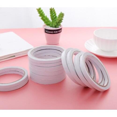 Super Slim Strong Adhesion Double Sided Sticky Tape White Powerful Doubles Faced Adhesive School Stationery Office Accessories