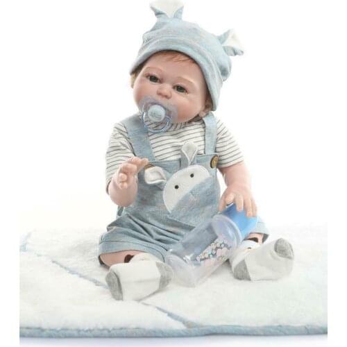 50cm Novelty Unique Full Body Silicone Vinyl Reborn Baby Doll 20 Inch Waterproof Bath Toy Gift for Newborn Boy