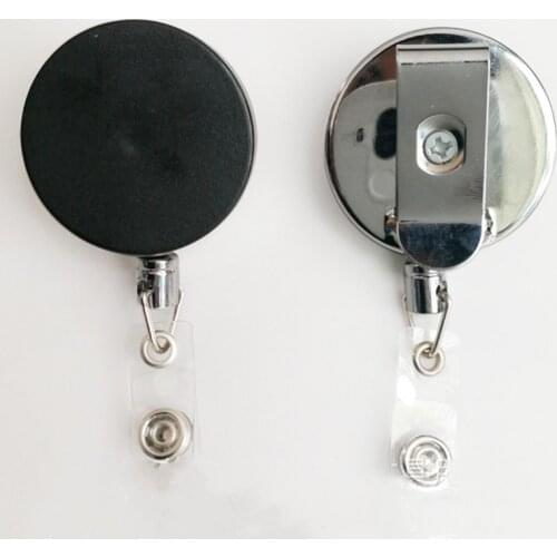 1pc Silver Metal Retractable Pull Badge Reel for Badge Holder Work Card Clip Key Chain Reel ID Tag Badge Lanyard Name Card Clip