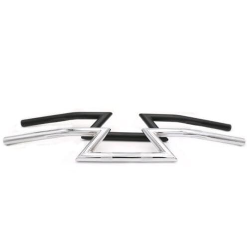 Black/Chrome 1" 25MM Drag Handlebar Handle Z Bars For Harley Honda Yamaha Suzuki Kawasaki Dyna Touring Cruiser Chopper Bobber