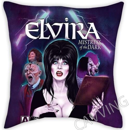 ELVIRA MISTRESS OF THE DARK 3D Printed Polyester Decorative Pillowcases Throw Pillow Cover Square Zipper Pillow Cases Fans
