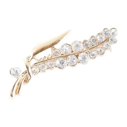 Cheap Marketing Punk Fashion New Brooch Temperament Wild Personality Crystal Leaf Ladies Brooch Wholesale Sales Cute Pins