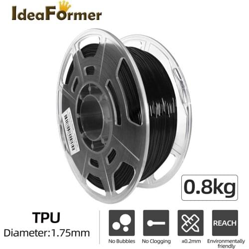 Ideaformer TPU 0.8kg Flexible 1.75mm Filament Printer Filament Dimensional Accuracy +/-0.02mm For 3D Printing Material Plastic