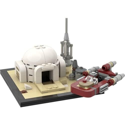 MOC For Star of Space Architecture Series Wars Tatooines Hope Desert Village House Building Blocks Hut Bricks Toys For Children
