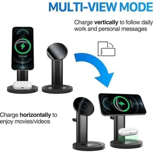 3 in 1 Magnetic Wireless Charger Stand For Magsafe iPhone 12 Mini Pro Max Apple Watch 6 5 Airpods Pro Fast Charging Dock Station