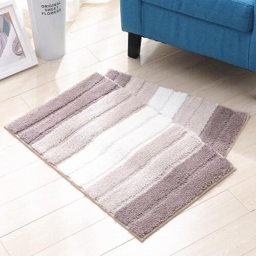Fashion Hot Sale New Flocking Home Door Mat Household Bathroom Comfortable Bath Pad Solid