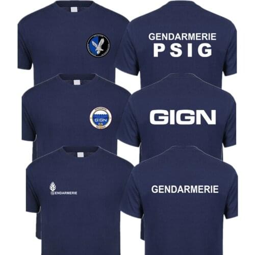 French Polices Gendarmerie Men T Shirt Short Sleeve Gendarmerie PSIG T-shirt Man