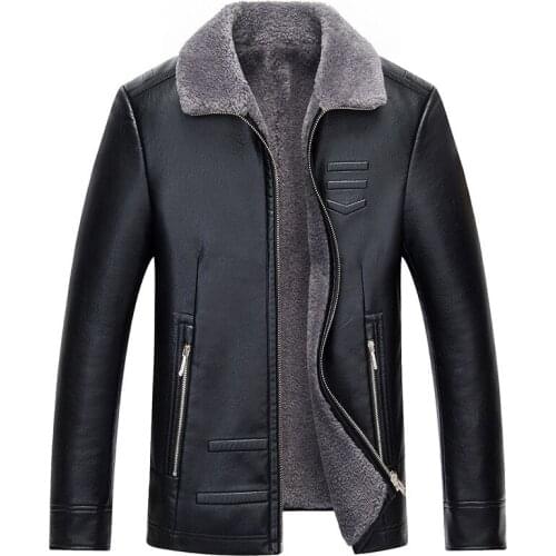 Jacket High Quality Winter Men Thicken Coats Fur Collar PU Leather Jackets Windbreaker Man Coat Chaquetas Hombre WXF576