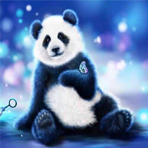 Panda Butterfly Full Display Square Round 3D DIY Diamond Painting Set Animal Diamond Embroidery Mosaic Cross Stitch New Design