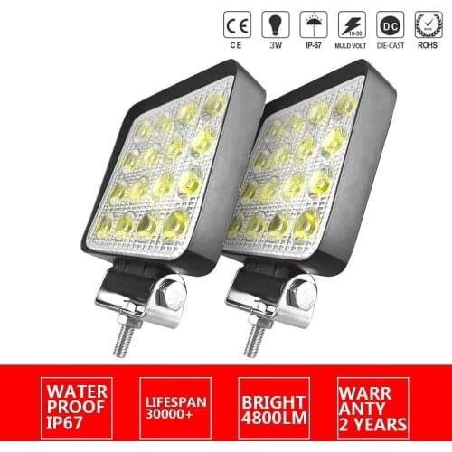 OKEEN 3.3inch Led light bar 48w Led bar 16LED Spotlight Car Light 12V 24V Work Light For Truck Tractor Off road 4X4 4WD SUV ATV