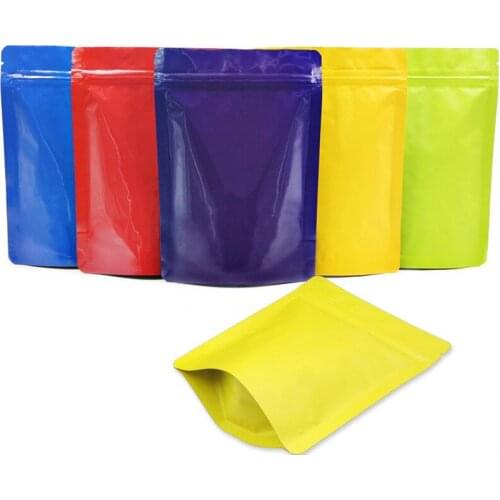 100pcs 13x18cm(5.1x7in) recyclable packing bag heat sealing zip lock bag aluminum foil Vacuum Package Pouch red flat Mylar bag