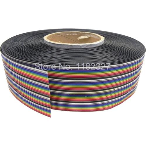 High Quality Flat Rainbow Color Ribbon Cable wire for IDC FC 2.0MM Connector 40P ribbon cable 1.27 MM Pitch Dupont Line