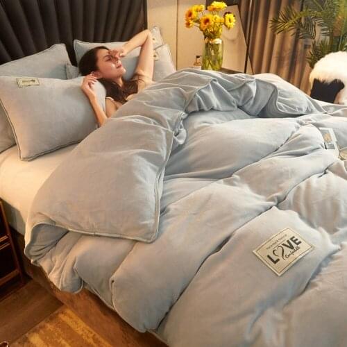 Winter Velvet Quilt Cover Soft Worm Short Plush Duvet Cover AB Side Good Quality Coral Fleece Quilt Cover Throw Mechanical Wash