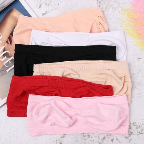 1PC Women Solid Wrap Chest Summer Seamless Strapless High Elastic Wrapped Invisible Strapless Chest Wraps Tube Tops