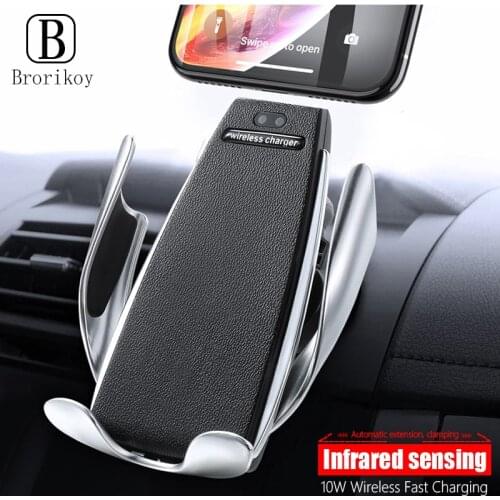 10W Wireless Car Charger S5 Qi Fast Charging Automatic Clip Holder for iPhone X XR 10 Max Samsung Smart Phone Wireless Chargers
