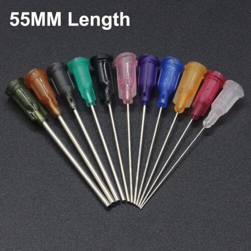 100pcs 14-25G 55mm Precision passivated S.S. Dispense Tip with PP Safetylok hub, glue dispenser needles
