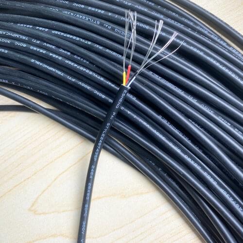 18AWG 20AWG 22AWG 24AWG 26AWG 28 AWG RVV 3 Cores Tinned Copper Wire Conductor Electric RVV Cable 3PIN Black soft sheathed wire