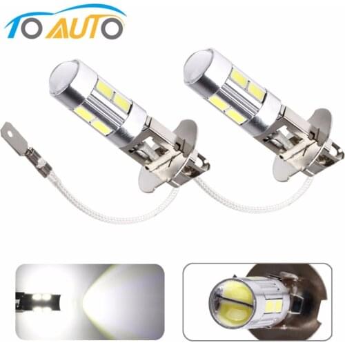 2pcs H3 10 led car light Fog led high power lamp 5630 smd Auto car led bulbs Car Light Source parking 12V 6000K