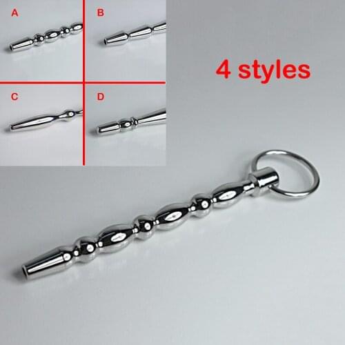 4 styles Urethra catheter Stimulation stainless steel penis plug beads dilators stimulate Urethra Sound gay sex toys for men