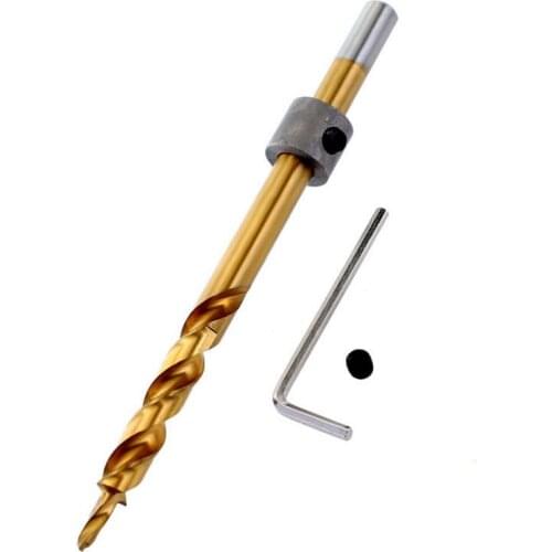 9.5mm Woodworking Twist Step Drills Bits Set HSS Twist Step Cone Drill Bit Oblique Hole Saw Locator Tool for Pocket Hole Guides