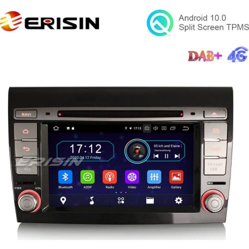 Erisin ES6971F 7" Octa Core Android 10.0 Car Multimedia Player DVD GPS 4G WiFi RDS DTV OBD Radio Canbus for Fiat Bravo 2007-2014