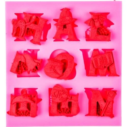 Halloween letter cooking tools wedding silicone mold fondant DIY cake decoration sugar baking kitchen chocolate DIY tools F-1112