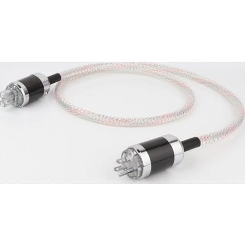 Hi-End Valhalla 7N OCC Power Cord Power HIFI Power Cable With Black Carbon Fiber US Plug Amplifier CD, Decoder, Power Wire