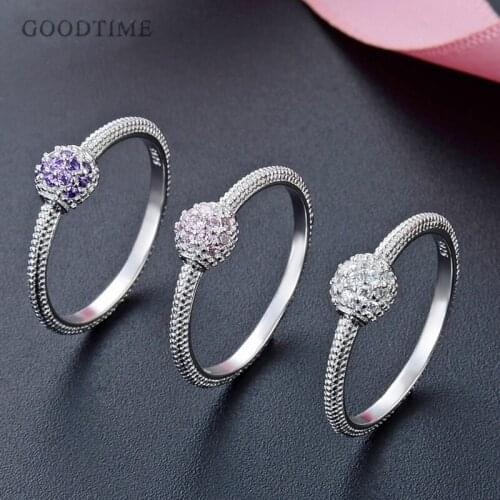 Fashion Ring For Women 925 Sterling Silver Rhinestone Ring Wedding Bridal Shining Zircon Finger Rings Jewelry Gift For Lover
