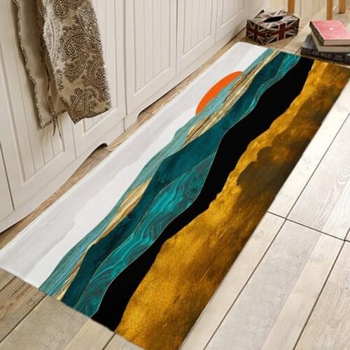 Mountain Range Pattern Kitchen Entrance Door Mat Anti-Slip Floor Rug Bathroom Area Hallway Free Shipping