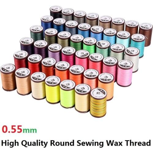 0.55 mm 80 Meters High Quality Round Sewing Wax Thread Polyester Strength Thread Manual Embroidery for Leather Craft Bracelet