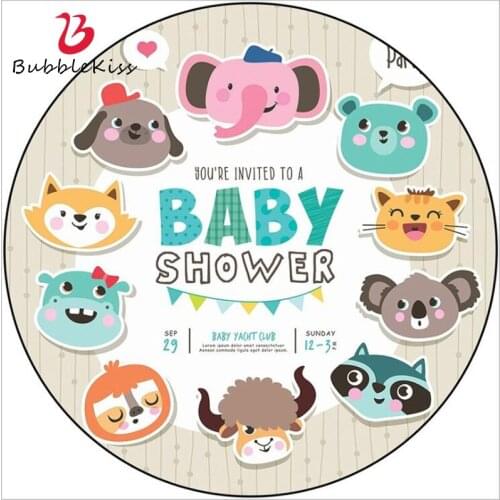 Bubble Kiss Cute Cartoon Animal Round Carpet Modern Decoration Living Room Carpet Anti-Slip Kids Room Baby Crawling Mat Carpet