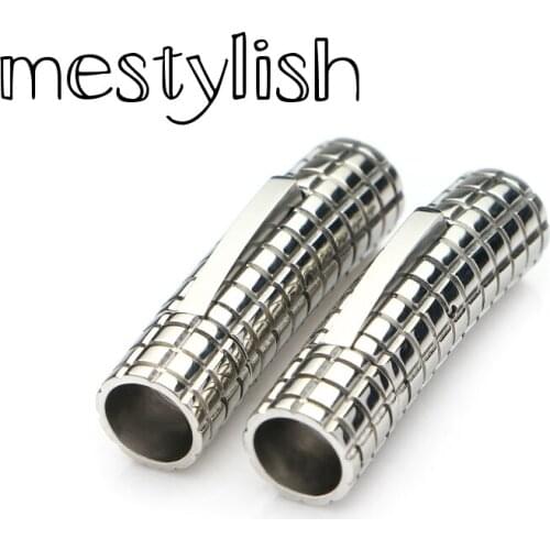 Mestylish 2pcs/Lot 6mm Stainless Steel Clasps End Caps Fastener Clasps DIY Bracelet Necklace Jewelry Accessories Connector