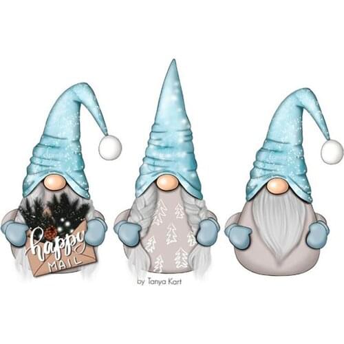 3Pcs Christmas Envelope Dwarf Santa Gnome Metal Cutting Dies Snow Stencil for DIY Scrapbooking Cards Decorative Craft