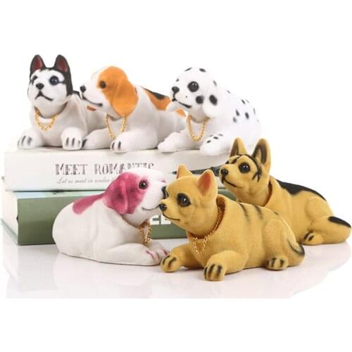Cute Car Doll Husky Beagle St Bernard Shepherd Shake Head Dog Decoration Car Interior Decoration Creative Gift Tabletop Ornament