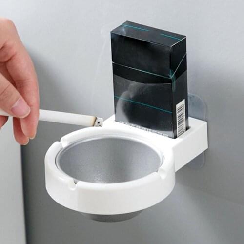 Wall Mounted Stainless Steel Ashtray Bathroom Cigarettes Holder Storage Rack asbak Ash Cylinder Cup Holder