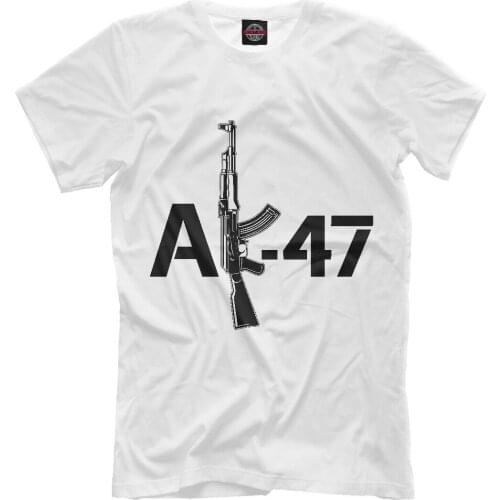 New T-shirt Russian Kalashnikov submachine gun automatic rifle weapon