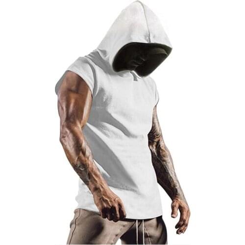 New Fashion Cotton Sleeveless Shirts Gym Hoodies Tank Top Men Fitness Shirt Bodybuilding Singlet Workout Vest Men