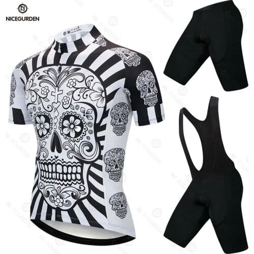 New mountain bike cycling shirt white short-sleeved mens summer breathable and quick-drying cycling shirt sports strap suit