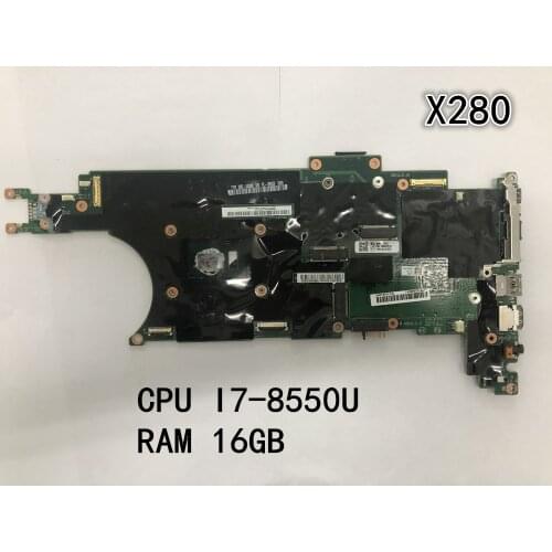 Original Laptop Lenovo ThinkPad X280 Motherboard I7-8550U 16G FRU 01LX676 02HL324